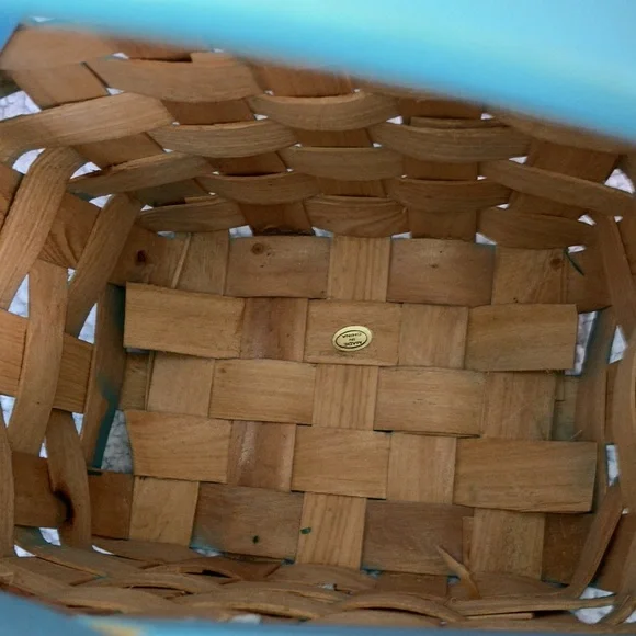 Easter Basket Kids Woven Wood with Handle Bunny Face - Picture 6 of 10